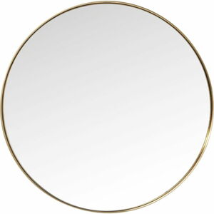 Kulaté zrcadlo s rámem v mosazné barvě Kare Design Round Curve, ⌀ 100 cm