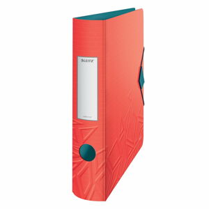 Červený mobilní pořadač Leitz, šířka 65 mm