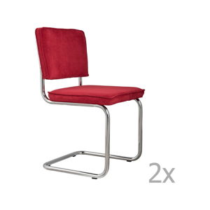 Sada 2 červených židlí Zuiver Ridge Rib