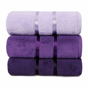 Sada 3 fialových bavlněných ručníků Hobby Dolce, 50 x 90 cm