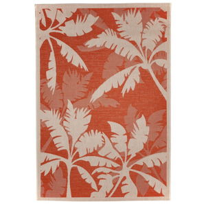 Oranžovo-béžový venkovní koberec Floorita Palms, 160 x 230 cm