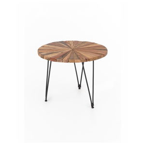 Konferenční stolek Index s železnými nohami WOOX LIVING Sun, ⌀ 60 cm