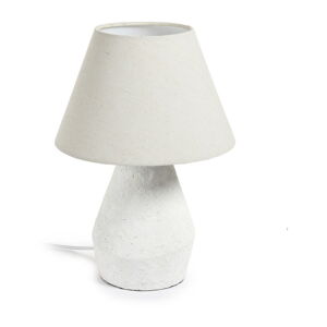 Bílá stolní lampa s textilním stínidlem (výška 43 cm) Noara – Kave Home