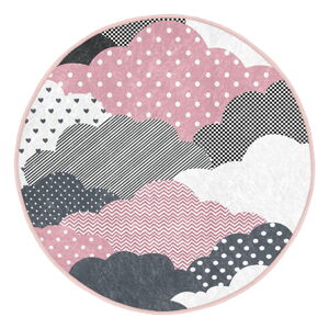 Růžovo-šedý dětský koberec ø 100 cm Comfort – Mila Home