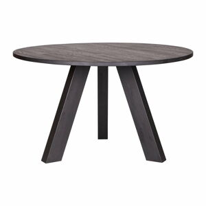 Černý jídelní stůl z dubového dřeva WOOOD Rhonda, ø 129 cm