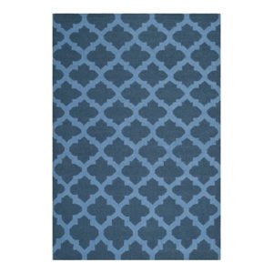 Modrý vlněný koberec Safavieh Salé, 243 x 152 cm