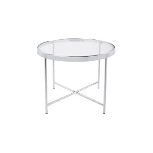 Bílý konferenční stolek Leitmotiv Smooth, ⌀ 60 cm