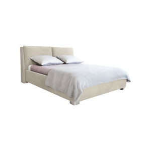 Béžová dvoulůžková postel Mazzini Beds Vicky, 160 x 200 cm