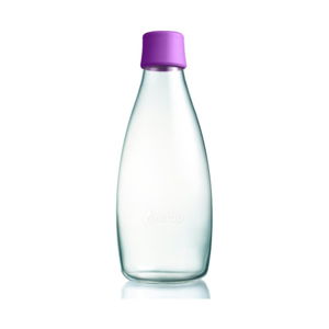 Fialová skleněná lahev ReTap s doživotní zárukou, 800 ml