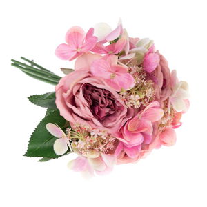 Umělá dekorativní kytice hortenzií a růži Dakls Pessa