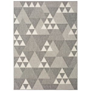 Šedý venkovní koberec Universal Clhoe Triangles, 140 x 200 cm