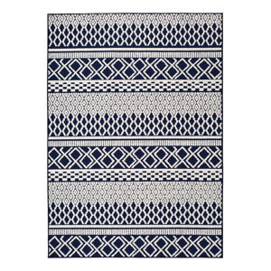 Modro-bílý venkovní koberec Universal Cannes ZigZag, 150 x 80 cm