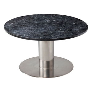 Černý žulový konferenční stolek s podnožím ve stříbrné barvě RGE Pepo, ⌀ 85 cm