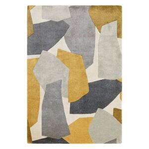 Ručně tkaný koberec z recyklovaných vláken v okrově žluté a šedé barvě 120x170 cm Romy – Asiatic Carpets