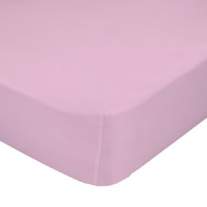 Růžové elastické prostěradlo z čisté bavlny Happy Friday Basic, 90 x 200 cm