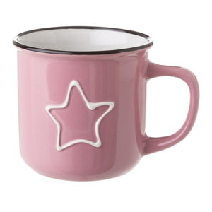 Růžový keramický hrnek Unimasa Star, 325 ml