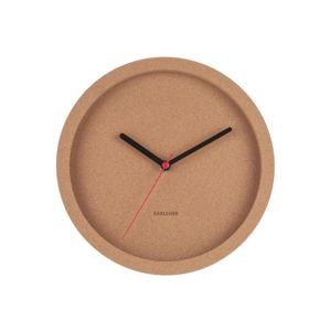 Hnědé nástěnné korkové hodiny Karlsson Tom, ⌀ 26 cm