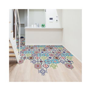 Sada 10 samolepek na podlahu Ambiance Floor Stickers Hexagons Hannah, 40 x 90 cm