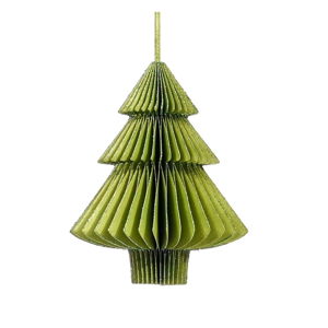 Zelená papírová vánoční ozdoba ve tvaru stromu Only Natural, délka 10 cm