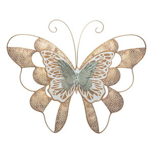 Kovová závěsná dekorace Mauro Ferretti Butterfly Wood A, 59,5 x 45,5 cm