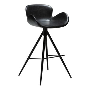 Černá barová židle z eko kůže DAN–FORM Denmark Gaia, výška 97 cm
