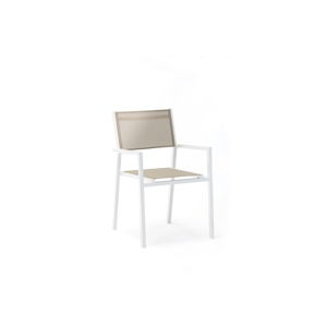 Sada 4 šedo-bílých zahradních židlí s područkami Ezeis Zephyr