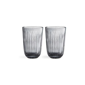 Sada 2 šedých skleněných sklenic Kähler Design Hammershoi, 330 ml