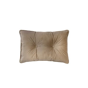 Světle hnědý polštář Tiseco Home Studio Velvet Button, 40 x 60 cm