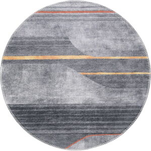 Šedý pratelný kulatý koberec ø 80 cm Yuvarlak – Vitaus