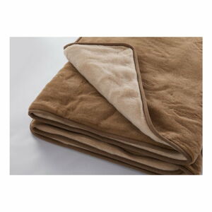 Hnědá deka z merino vlny Royal Dream Quilt, 140 x 200 cm