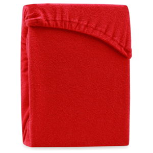 Červené elastické prostěradlo na dvoulůžko AmeliaHome Ruby Siesta, 220/240 x 220 cm