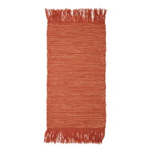 Oranžový vlněný koberec Bloomingville Fringe, 60 x 120 cm