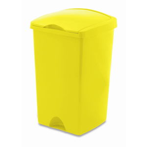 Žlutý odpadkový koš s víkem Addis Lift, 50 l