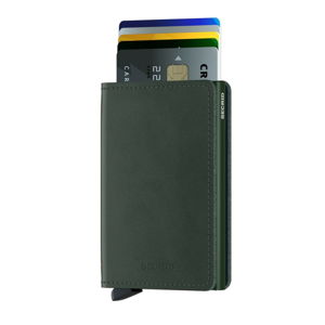 Zelená kožená peněženka s pouzdrem na karty Secrid Slim
