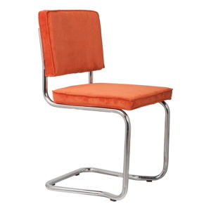 Sada 2 oranžových židlí Zuiver Ridge Kink Rib