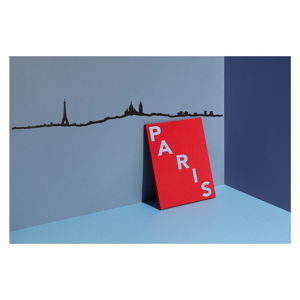Černá nástěnná dekorace se siluetou města The Line Paris