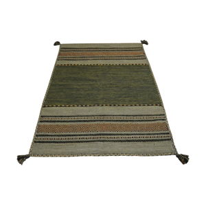Zelený bavlněný koberec Webtappeti Antique Kilim, 60 x 200 cm