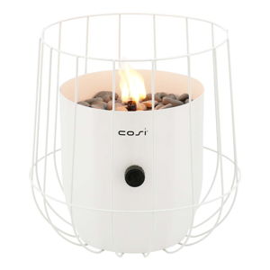 Bílá plynová lampa Cosi Basket, výška 31 cm