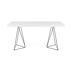 Bílý jídelní stůl s kovovými nohami TemaHome Trestle, 90 x 160 cm