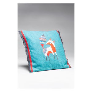 Modrý polštář s bavlněným povlakem Kare Design Foxy, 40 x 40 cm