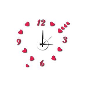 Nástěnné samolepicí hodiny Mauro Ferretti Hearts, ⌀ 50 cm