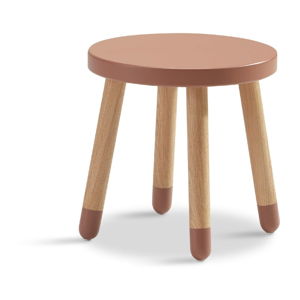 Růžová dětská stolička Flexa Dots, ø 30 cm