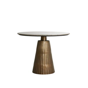 Kulatý jídelní stůl v bronzové a přírodní barvě s deskou v dekoru mramoru ø 100 cm Rianne – Light & Living