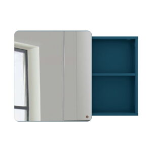 Závěsná koupelnová skříňka se zrcadlem v petrolejové barvě 80x58 cm Color Bath – Tom Tailor