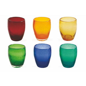 Sada 6 barevných skleniček z foukaného skla Villa'd Este Rainbow, 280 ml