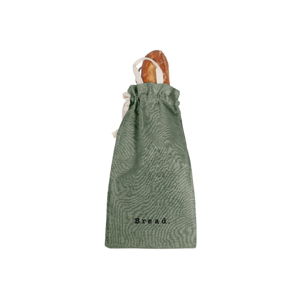 Látkový vak na chléb s příměsí lnu Linen Couture Bag Green Moss, výška 42 cm