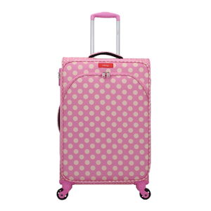 Růžové zavazadlo na 4 kolečkách Lollipops Jenny, výška 67 cm