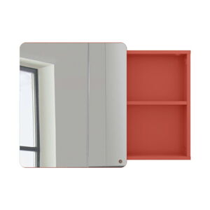 Červená nástěnná koupelnová skříňka se zrcadlem Tom Tailor for Tenzo Color Bath Large