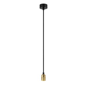 Černé závěsné svítidlo bez stínidla s objímkou ve zlaté barvě Bulb Attack Uno