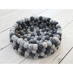 Tmavě šedý kuličkový vlněný úložný košík Wooldot Ball Basket, ⌀ 28 cm